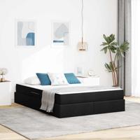 Opbergbed met matras met matras Zwart 140 x 190 cm Polyester - thumbnail