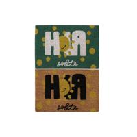 Deurmat DKD Home Decor Zwart Bruin Rubber Wit Groen 2 Stuks Kokosvezel (60 x 40 x 1,5 cm) - thumbnail