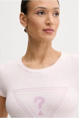 Guess Triangle Ombre R3 T-Shirt Dames Roze - Maat M - Kleur: Roze | Soccerfanshop