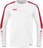 JAKO 8823K Sweater Power Kids - Wit/Rood - 152 - thumbnail