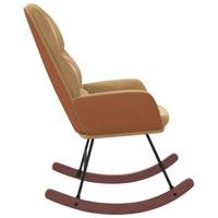 Schommelstoel fluweel bruin - thumbnail