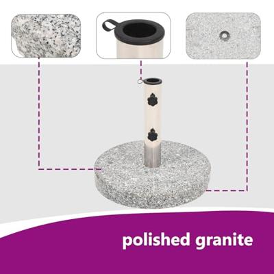 VidaXL Parasolvoet rond 20 kg graniet