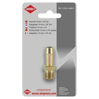 Slangpilaar 1/4" uitw. 10 mm.