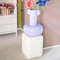 By-Boo Poef/Bijzettafel 'Dixon' 34 x 34cm, kleur Beige - thumbnail