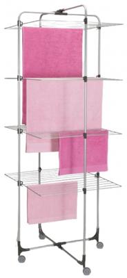 Metaltex Aliseo Droogtoren 40 m Drooglijn 4 Etages 76x68x189 cm Zilver/Zwart