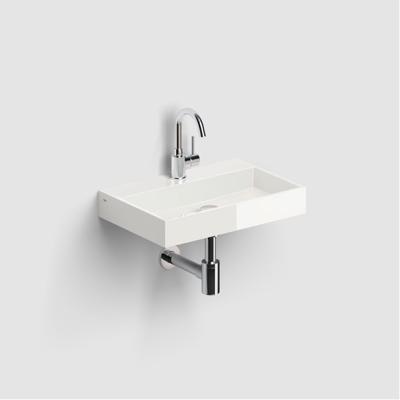 Fontein Clou Mini Wash Me Plus 48x32x7.5cm Mirenaal Marmer Glans Wit (Met Voorbewerkt Kraangat)