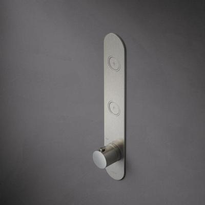 Douchethermostaat Hotbath Cobber Inbouw 2 Pushbuttons Geborsteld Nikkel (excl. inbouwdeel)