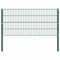 VidaXL Schuttingpaneel met palen ijzer 176,5x80 cm groen - thumbnail