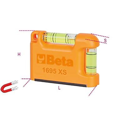 Beta Zak waterpas met magnetisch V vormige behuizing vervaardigd uit geprofileerd aluminium 2 onbreekbare libellen Nauwkeurigheid: 1mm/m 1695XS -