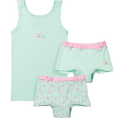Funderwear meisjes setje Tiger - Onderbroek & Hemdje - Boxershorts - Roze - Groen - Paars