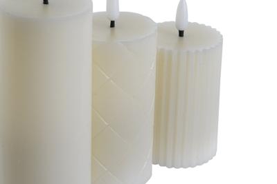 Kaars LED Home ESPRIT Beige 5,5 x 5,5 x 13,5 cm (AA)