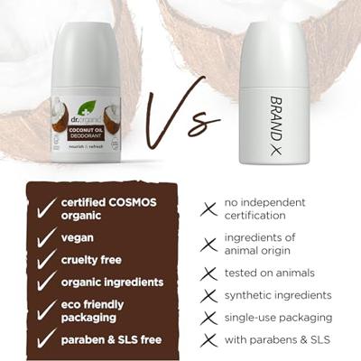 Dr Organic Virgin Coconut Oil Deodorant Roll-On