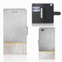 Huawei Ascend P8 Lite | Book Style Case | Wood Concrete - thumbnail