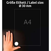 Avery Zweckform ronde etiketten, diameter 30 mm, wit, afneembaar, 480 etiketten, 10 vellen - thumbnail