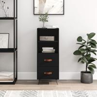 Dressoir 34,5x34x90 cm bewerkt hout zwart - thumbnail