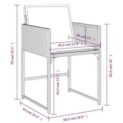 Tuinstoelen 4 st met kussens poly rattan beige - thumbnail