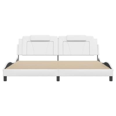 Bedframe "Viana" zonder matras kunstleer wit 200x200 cm