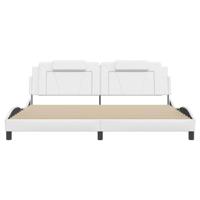 Bedframe "Viana" zonder matras kunstleer wit 200x200 cm - thumbnail