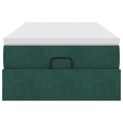 Ottoman bed met matras 100x200 cm fluweel donkergroen