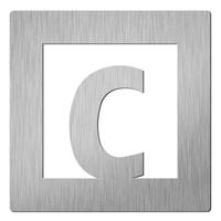 Hardbrass Vierkant huisletter Didheya 150mm. - RVS - thumbnail