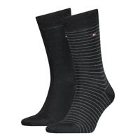 Tommy Hilfiger Men Small Stripe Sock Black 2-Pack-43/46 - thumbnail