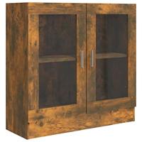 Vitrinekast 82,5x30,5x80 cm bewerkt hout gerookt eikenkleurig - thumbnail