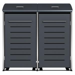 Kliko ombouw - Gecoat verzinkt staal - Antraciet voor 2 kliko's Kliko ombouw - Gecoat verzinkt staal - Antraciet voor 2 kliko's