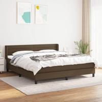 Boxspring met matras stof donkerbruin 160x200 cm - thumbnail