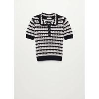 Mango gebreide top zwart/wit - thumbnail