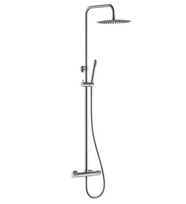 Regendoucheset Opbouw Wiesbaden Ribbd Opbouw Geborsteld Staal