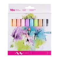 Brushpen talens ecoline set 10 stuks pastel - thumbnail