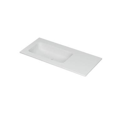 INK Aspekt Wastafel Porselein Links Zonder Kraangat - 1000x450x15 mm - Mat Wit