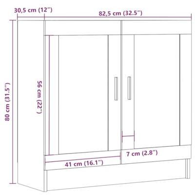 Boekenkast 82,5x30,5x80 cm bewerkt hout artisanaal eikenkleurig