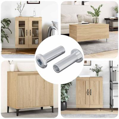 VidaXL Slotmoer 2 pcs zilver m6 x 15 mm staal