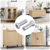 VidaXL Slotmoer 2 pcs zilver m6 x 15 mm staal - thumbnail