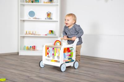 Small Foot Houten Baby Loopwagen Bloemen - thumbnail