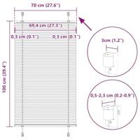 VidaXL Plissé rolgordijn 70x100 cm stofbreedte 69,4 cm antraciet - thumbnail