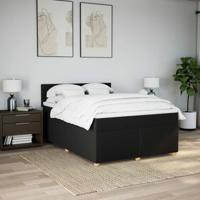 Boxspring met matras stof zwart 160x200 cm - thumbnail