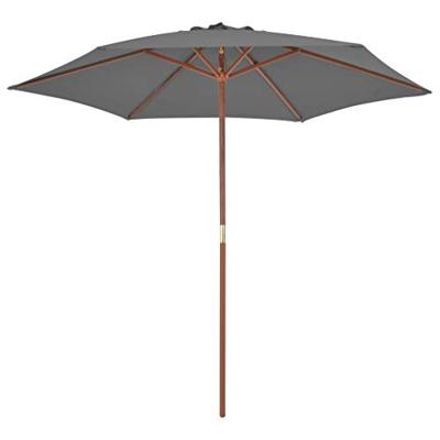 Parasol met houten paal 270 cm antraciet - thumbnail