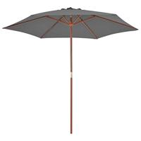 Parasol met houten paal 270 cm antraciet - thumbnail