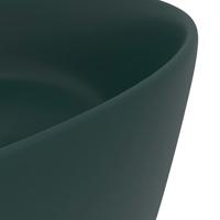 VidaXL Wastafel rond 40x15 cm keramiek mat donkergroen - thumbnail