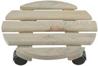 Esschert Design plantentrolley rond hout 28,4 cm grijs - thumbnail