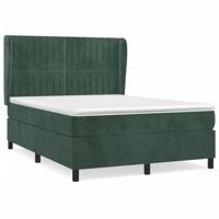 Boxspring met matras fluweel donkergroen 140x190 cm - thumbnail