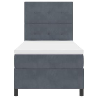 Boxspringbed met matras fluweel donkergrijs 100x200 cm