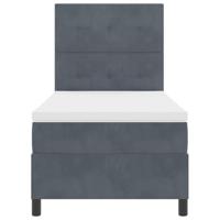 Boxspringbed met matras fluweel donkergrijs 100x200 cm - thumbnail