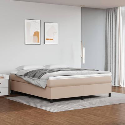 Boxspring met matras kunstleer cappuccinokleurig 160x200 cm