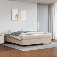 Boxspring met matras kunstleer cappuccinokleurig 160x200 cm - thumbnail