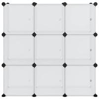 VidaXL Opbergmeubel met 9 vakken en deuren polypropeen transparant - thumbnail