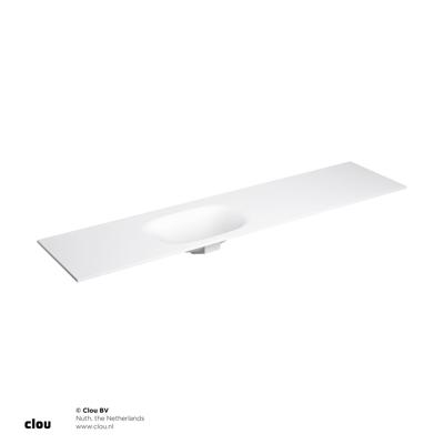 Clou Hammock Wastafelblad Enkele Waskom Links 200cm Compositie 38 Aluite Mat Wit