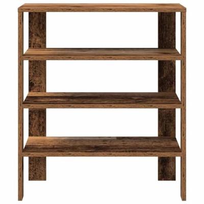 VidaXL Schoenenrek 61x32x70 cm bewerkt hout oud houtkleurig VidaXL Schoenenrek 61x32x70 cm bewerkt hout oud houtkleurig